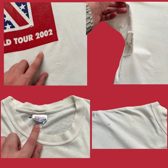 The Who World Tour '02 Thrashed VTG Y2K White SS Tee Size XL GUC - Picture 4 of 6